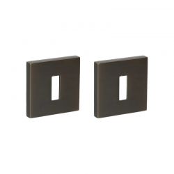 Paire de rosaces pour clé L 700 bronze Quincalux