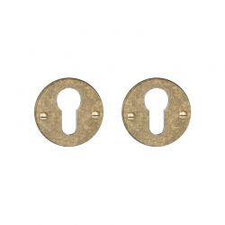Paire de rosaces pour cylindre I 069 laiton antique Quincalux