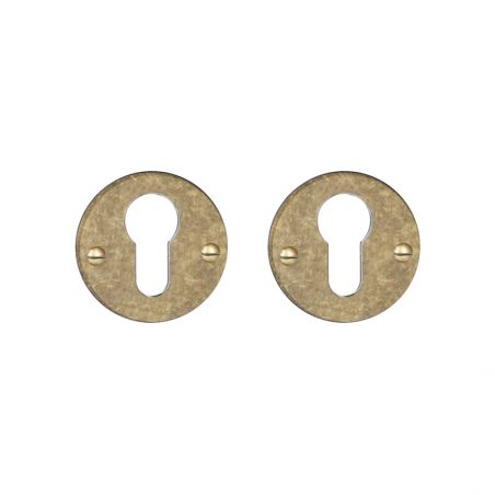 Paire de rosaces pour cylindre I 069 laiton antique Quincalux