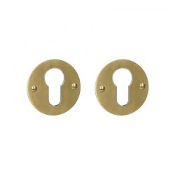 Paire de rosaces pour cylindre I 069 laiton mat Quincalux