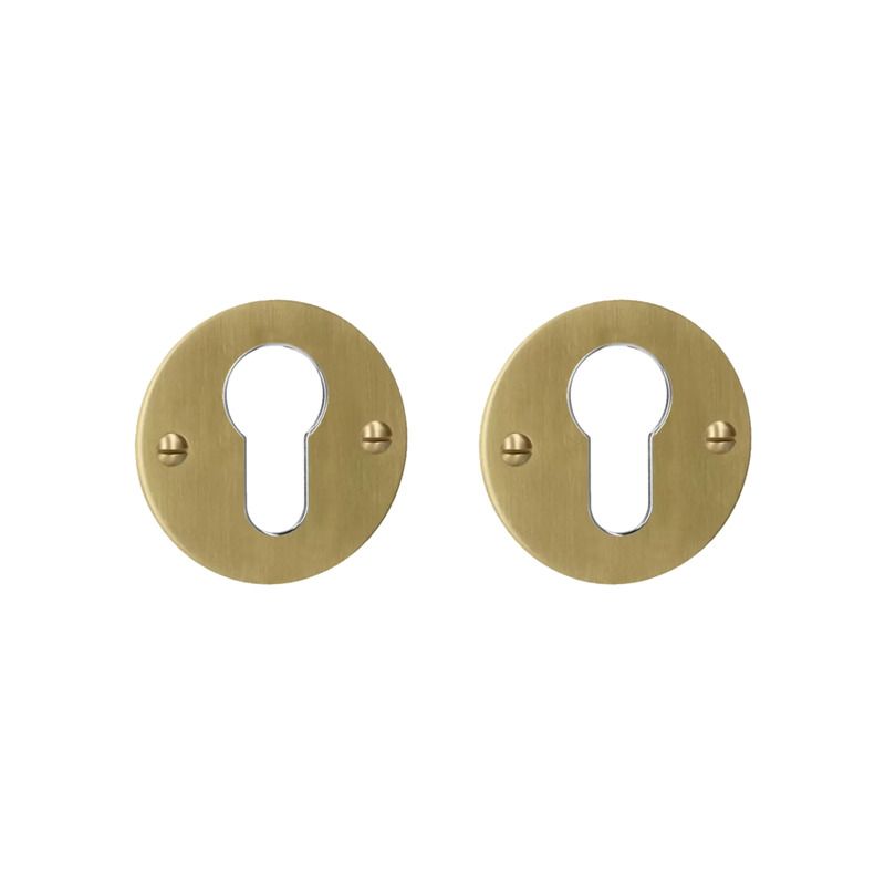 Paire de rosaces pour cylindre I 069 laiton mat Quincalux