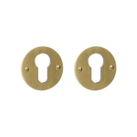 Paire de rosaces pour cylindre I 069 laiton mat Quincalux