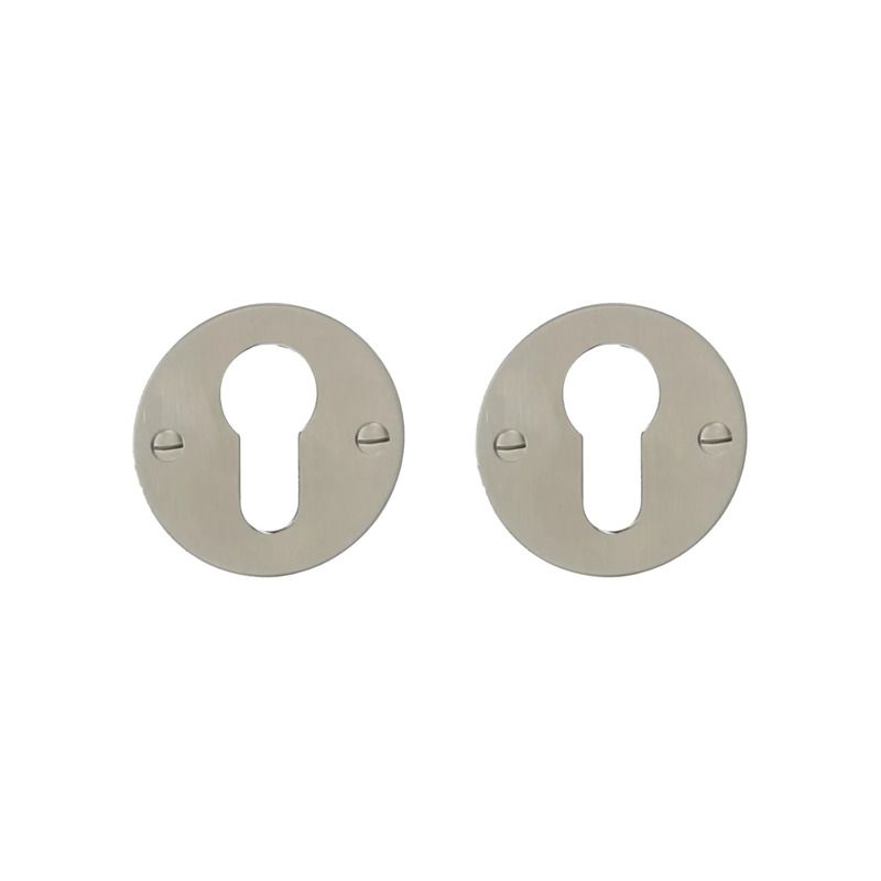 Paire de rosaces pour cylindre I 069 nickel mat Quincalux