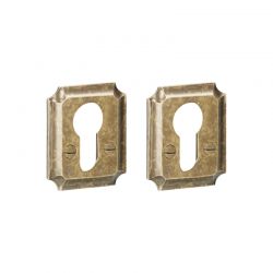 Paar cilinderrozetten PZ 086 antiek messing Quincalux