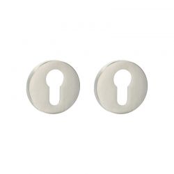 Paire de rosaces pour cylindre I 167 nickel mat Quincalux