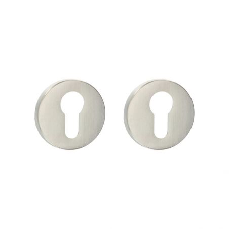 Paire de rosaces pour cylindre I 197 nickel mat Quincalux