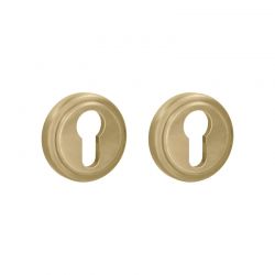 Paire de rosaces pour cylindre I 324 laiton mat Quincalux