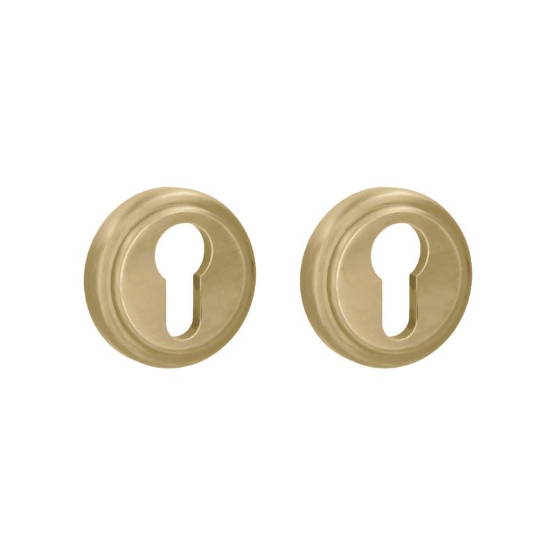 Paire de rosaces pour cylindre I 324 laiton mat Quincalux