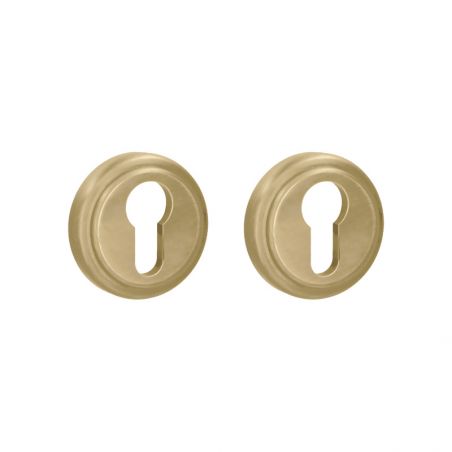 Paire de rosaces pour cylindre I 324 laiton mat Quincalux
