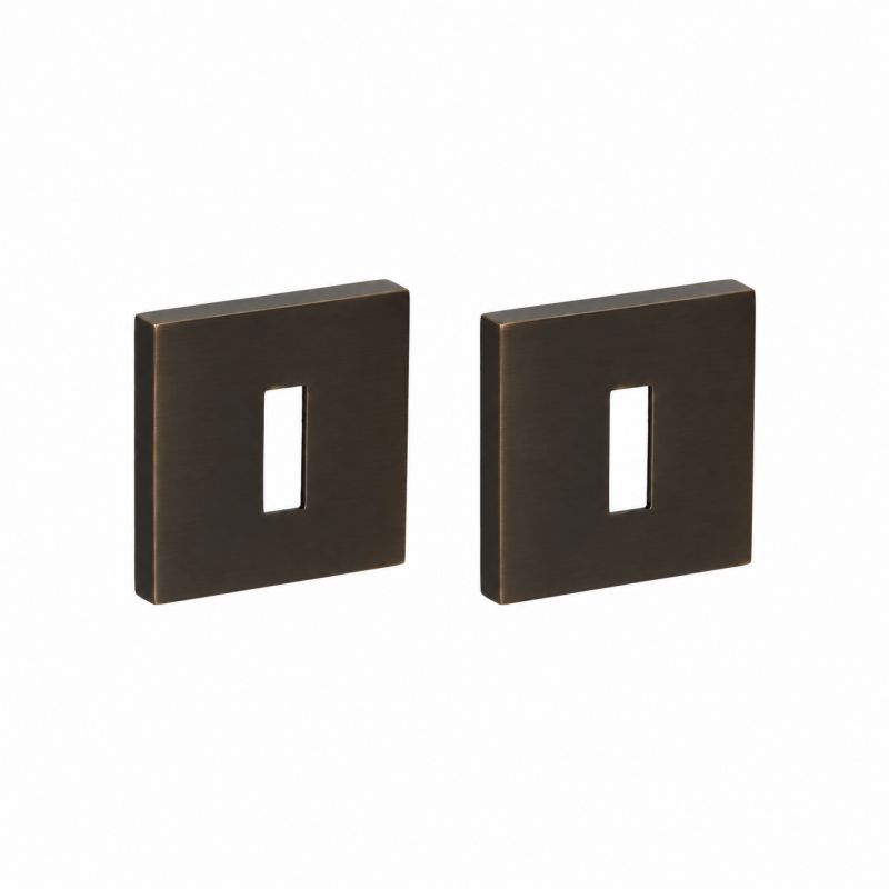 Paire de rosaces pour clé L 700 bronze foncé Quincalux