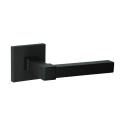 Poignée de porte L Luxembourg noir structuré
