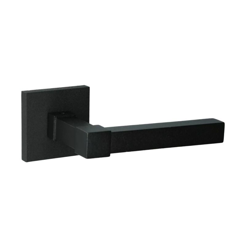 Poignée de porte L Luxembourg noir structuré