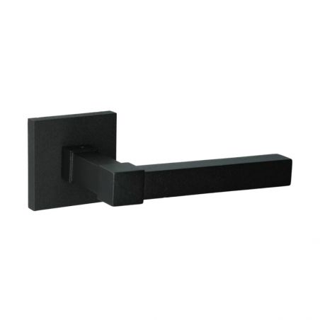 Poignée de porte L Luxembourg noir structuré