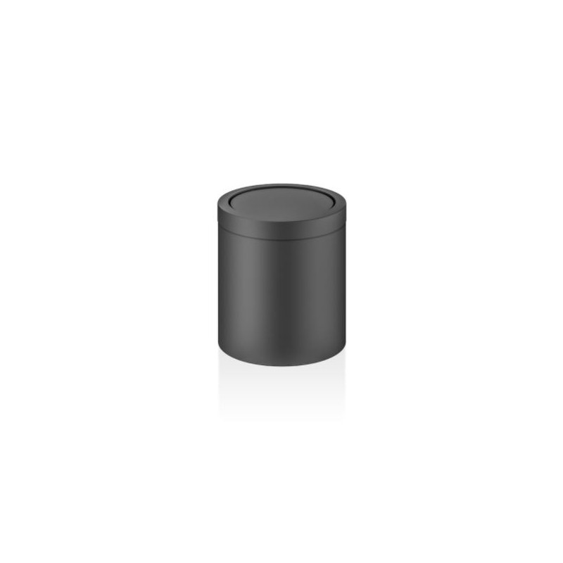 Mini poubelle de table ronde, avec couvercle à bascule noire