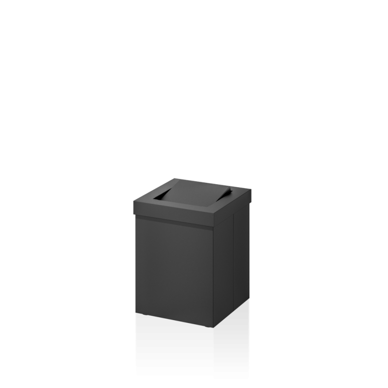 Mini poubelle de table carrée, avec couvercle à bascule noire, DW1130