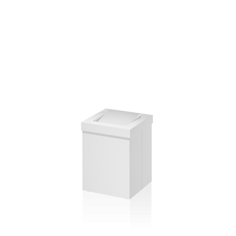 Mini poubelle de table carrée, avec couvercle à bascule en inox brossé, DW1130