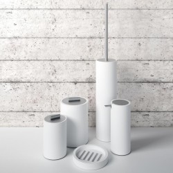 STONE DMD L / blanc - inox brossé