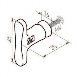 Bouton de meuble métal brut DAUBY PBU45 RM