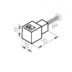 Bouton de meuble fer vieilli DAUBY PQ15 VO