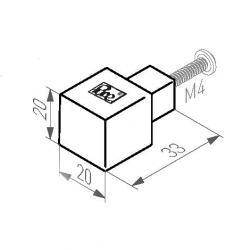 Bouton de meuble PQ20 WBS / bronze blanc satiné