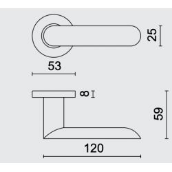 Poignée de porte Pros-eco PE644100 finition inox brossé