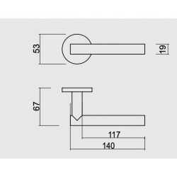 Deurklink Pros-eco PE649800 geborsteld roestvrij staal uitvoering