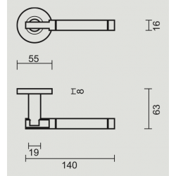 Poignée de porte Pros-eco PE600900 finition inox brossé