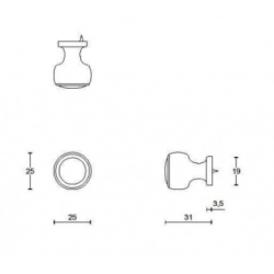 Bouton de meuble inox poli LAZARO ROSA-VIOLAN LZ25M IP