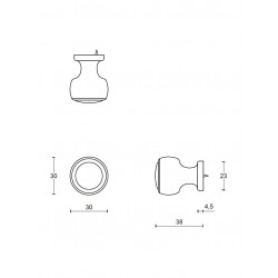 Bouton de meuble doré poli LAZARO ROSA-VIOLAN LZ30M OL