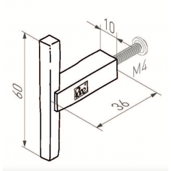 Bouton de meuble noir DAUBY PTT VO