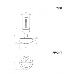 Bouton de meuble rouille cirée DAUBY BT304bis RC