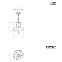Bouton de meuble rouille cirée DAUBY BT270bis RC
