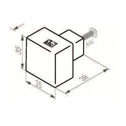 Bouton de meuble PQ 35 WB / bronze blanc