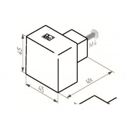 Bouton de meuble PQ 45 VO / fer vieilli