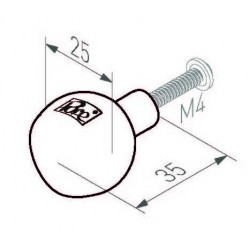 Bouton de meuble bronze blanc DAUBY PT-25