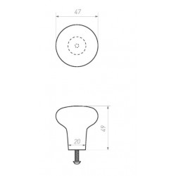Bouton de meuble bronze blanc DAUBY PT-45 WB