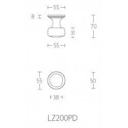 Deurklink Formani by Lazaro Rosa-Violan LZ200PD OL goud uitvoering