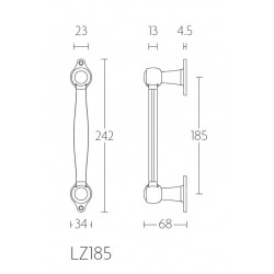 Tirant de porte Formani by Lazaro Rosa-Violan LZ185 IPNM finition inox poli