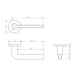 Poignée de porte Aprile AT Oleandro R 7S CP finition chrome