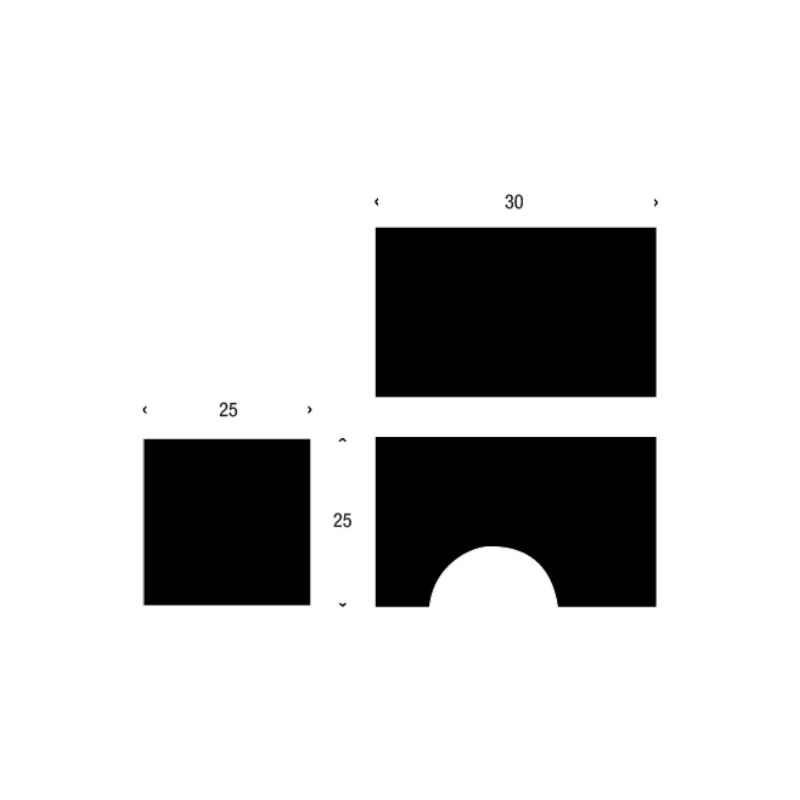 Plan technique et dimensions — Bouton de meuble Brisbane 25 blanc mat